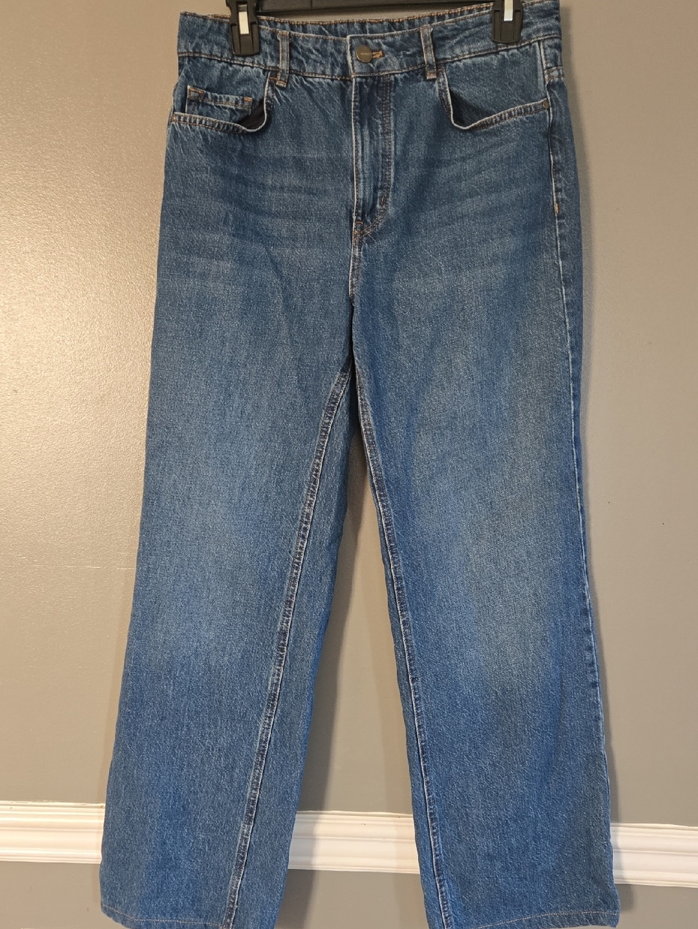 Massimo Dutti Medium Blue Straight-Leg Women's Jeans